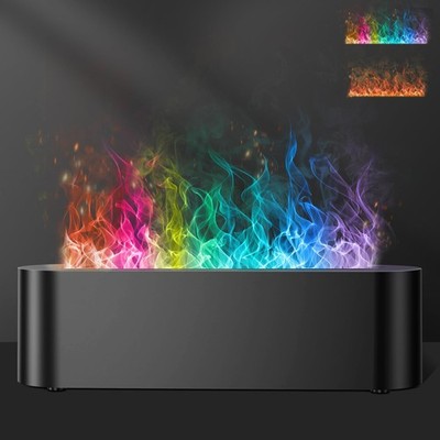 Colorful Flame Fire Diffuser Humidifier, 7 Colors 26cm*73cm*80cm, Black 