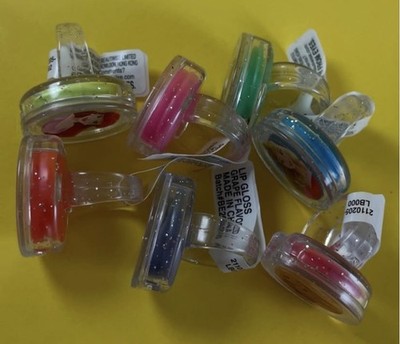 DISNEY PRINCESS GIRLS LIP GLOSS DRESS UP PLAY JEWELRY RINGS LOT