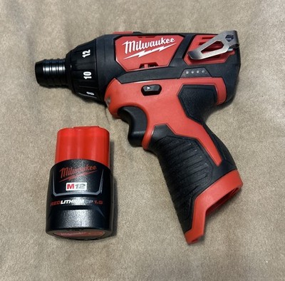 Milwaukee 2401-20 M12 Lithium-Ion Cordless Screwdriver & 1.5 Ah Battery