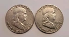 Lot Of 2 Franklin Liberty Bell Half Dollars 90% Silver $1.00 Face value