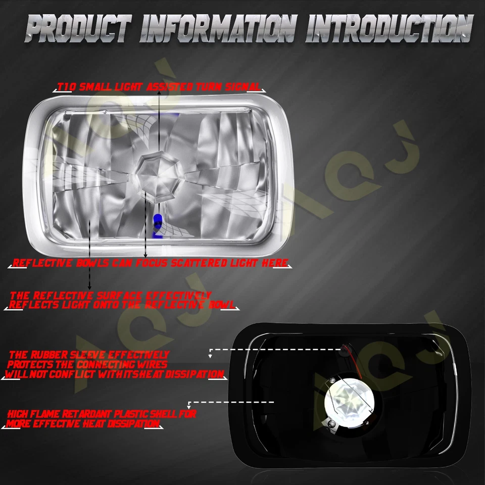 7x6" 5x7 LED Headlights Hi/Lo Lamps For Plymouth Colt 1983-1990 Foto 2 de 4