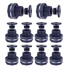 10 PCS 3/4 Inch PVC Bulkhead Fitting,Kabcifea Bulkhead Water Connector Double...