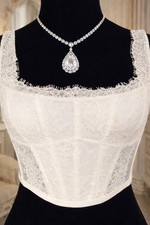 Victoria  s Secret Lace Corset Bustier Cream White M-DD/E80 Boned Lingerie Top