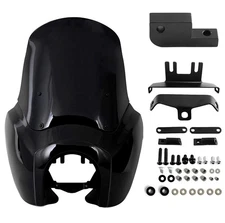 Headlight Fairing Cover W/ 15'' Windshield Dark Smoke: Harley Dyna FXDXT T-Sport