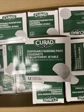 Curad - Disposable Nursing Pads for Breastfeeding, Adhesive Strip, 12 per Box
