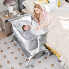 3 in 1 Baby Bassinet, Bedside Sleeper, Rocking Cradle, Easy Folding Portable ...