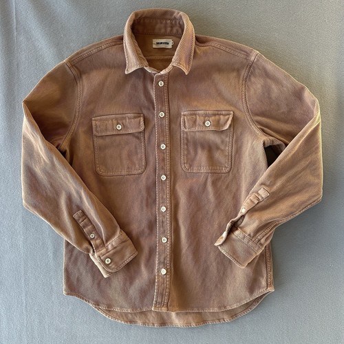 Taylor Stitch The Ledge Shirt Men's 44 Dusty Coral Twill Beige Texture Button Up