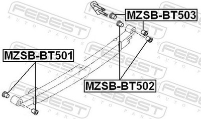 Für FEBEST MZSB-BT501 REAR LEAF SPRING BUSHING FRONT
