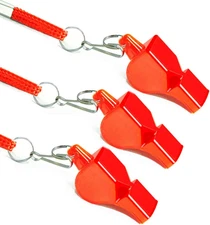 Whistle, 3PCS Professional Emergency Whistles with Lanyards, Very Loud Pealess W