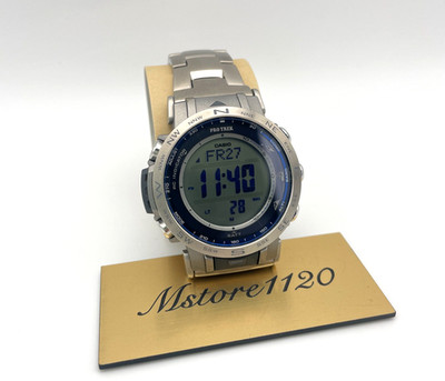 Casio PRO TREK PRW-31YT-7JF Solar Funk Armbanduhr mit Titanband Herren mit Box