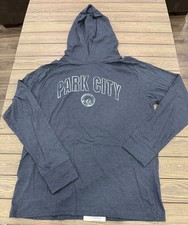 Park City Lightweight Hoodie Graphic Mountain Logo Soft Pullover L