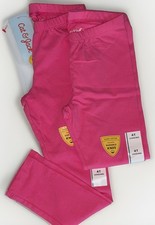 2-Pair- Cat & Jack Girls Cotton Stretch Elastic Waist Solid Leggings 4T Pink