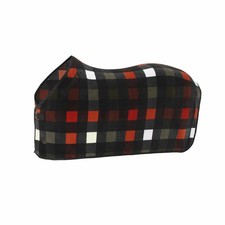 Eskadron DYNAMIC Abschwitzdecke " FLEECE CHECK ",  black-white-deep green-poppy