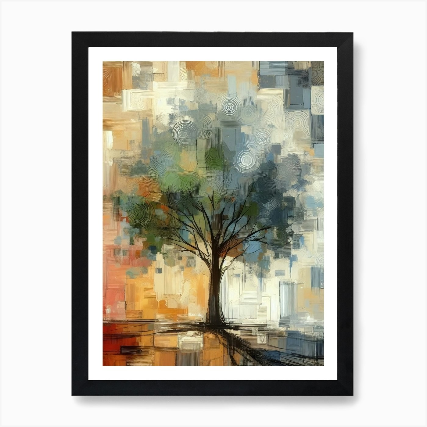 Abstract Tree 3 Framed Wall Art Canvas Print Poster Picture  