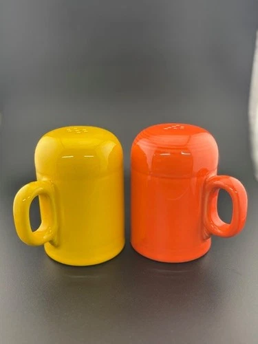 Fiestaware Range Top Salt & Pepper Shakers w/Stoppers - Sunflower and Poppy?