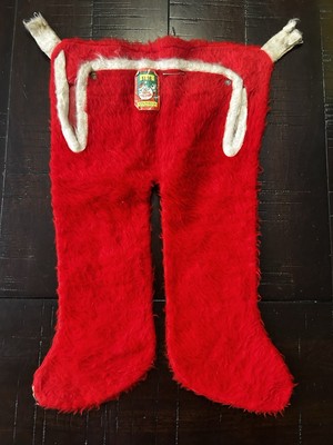 Vtg  Christmas Stocking Red Faux Fur Santa Pants Longjohn 17  w/Original Tag
