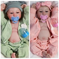 Realistic Reborn Baby Boy/Girl/Twins Full Body Vinyl Silicone Newborn Dolls Gift