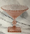 Vintage Anchor Hocking Miss America Pink Depression Glass Compote Bowl 1930s USA