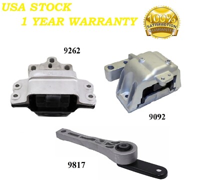 3PCS Motor & Trans Mount FIT 2006-2010 VOLKSWAGEN PASSAT 2.0L