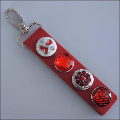 Leather 4 Snap Key Ring - Red Set 2 | eBay