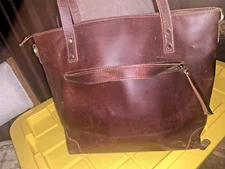 Montana Hudson Eva Leather Zip Tote Laptop Bag Multipurpose