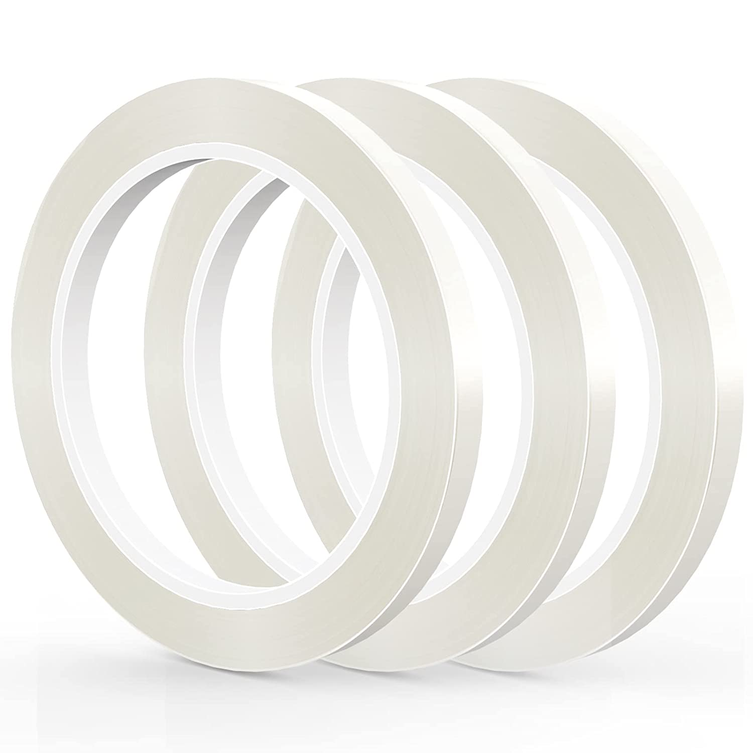 3 Rolls 1/4" 60Yd Floral Tapes,Clear Floral Tape,White Floral Tape for