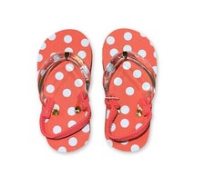 Cat Jack Slip-On Flip Flop Sandals Coral Polka Dot Toddler Adrian - Pick Size