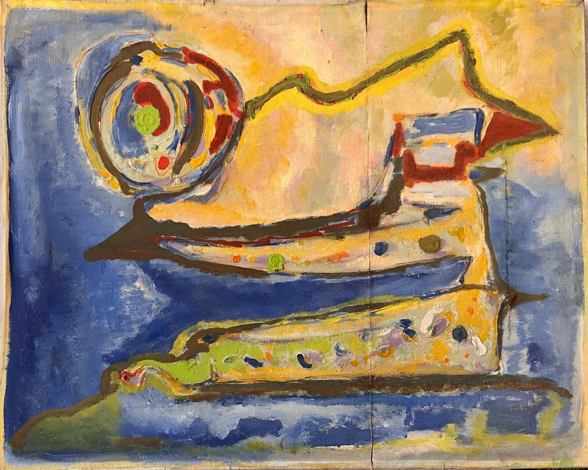 mixed technique on canvas, unsigned, abstraction. 1960-70