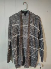 Forever 21 Grey And White Open Sweater Size US Small AL1