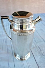Vintage Art Deco Nickel Silver Cocktail Martini Shaker, Sani-Tite