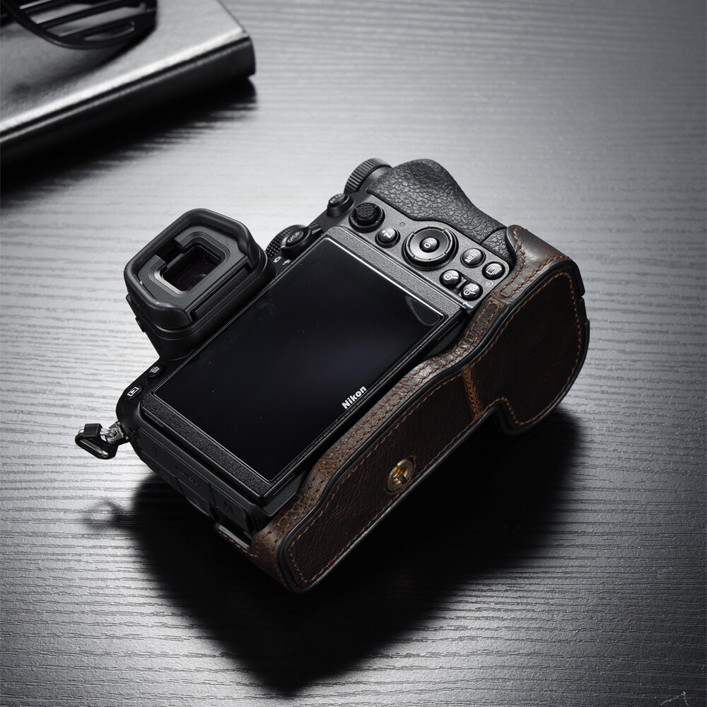 Genuine Leather Camera Case Handmade Half Bag For Nikon Z6 Z7 Z5 Z6 II