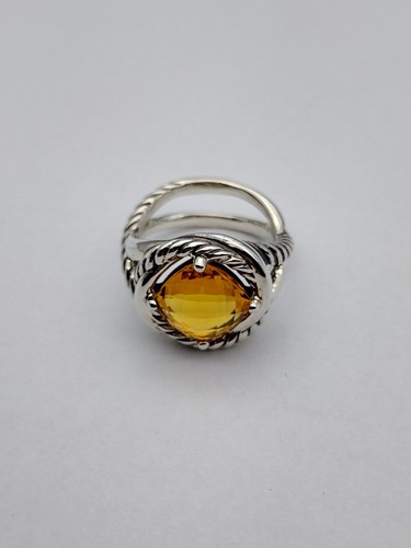 David Yurman Citrine Infinity Ring Size 9 Sterling Silver 11mm - Picture 1 of 7