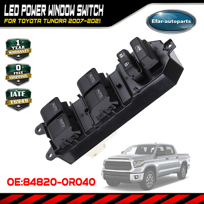 DRIVER SIDE LED POWER WINDOW SWITCH AUTO DOWN UP FOR TOYOTA TUNDRA 2007 ...