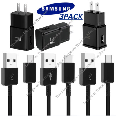 3PACK Adaptive Fast Charger Type C Charger C Cable for Samsung Galaxy S21/S21
