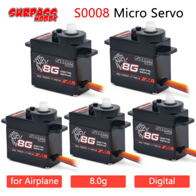 Surpass Hobby Digital Servo 8g Micro Plastic Gear Servo for RC Airplanes Heli
