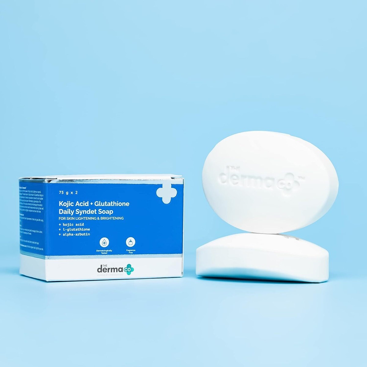 The Derma Co Kojic Acid Glutathione Daily Syndet Soap 75g Each (Pack of 2)