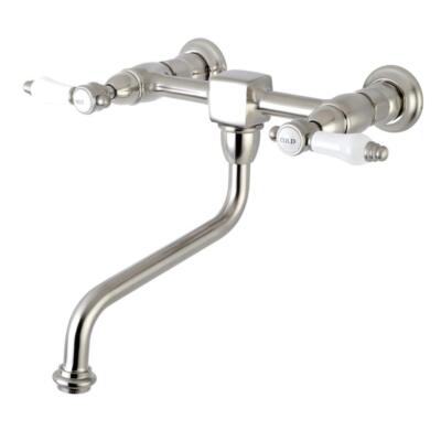 Kingston Brass KS1218BPL Bel Air Wall Mount 8 inch Center Vessel Sink Faucet, 8