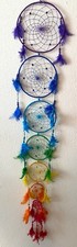 8.5" Rainbow Dream Catcher: Nepal dreamcatcher handmade, feathers, hanging