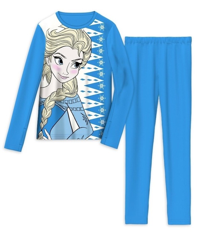 Girls Frozen Cuddl Duds Thermal Sleep Set / warm underwear layering XS 4/5