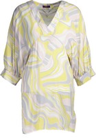 Neu ! Gant Damen Kleid D1. Lf. Printed V-NECK Dress Gelb-Mix Gr. 40