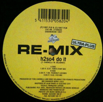 H2so4 Do It (Remix Ultra-Plus) Vinyl Single 12inch NEAR MINT Private Life Mus
