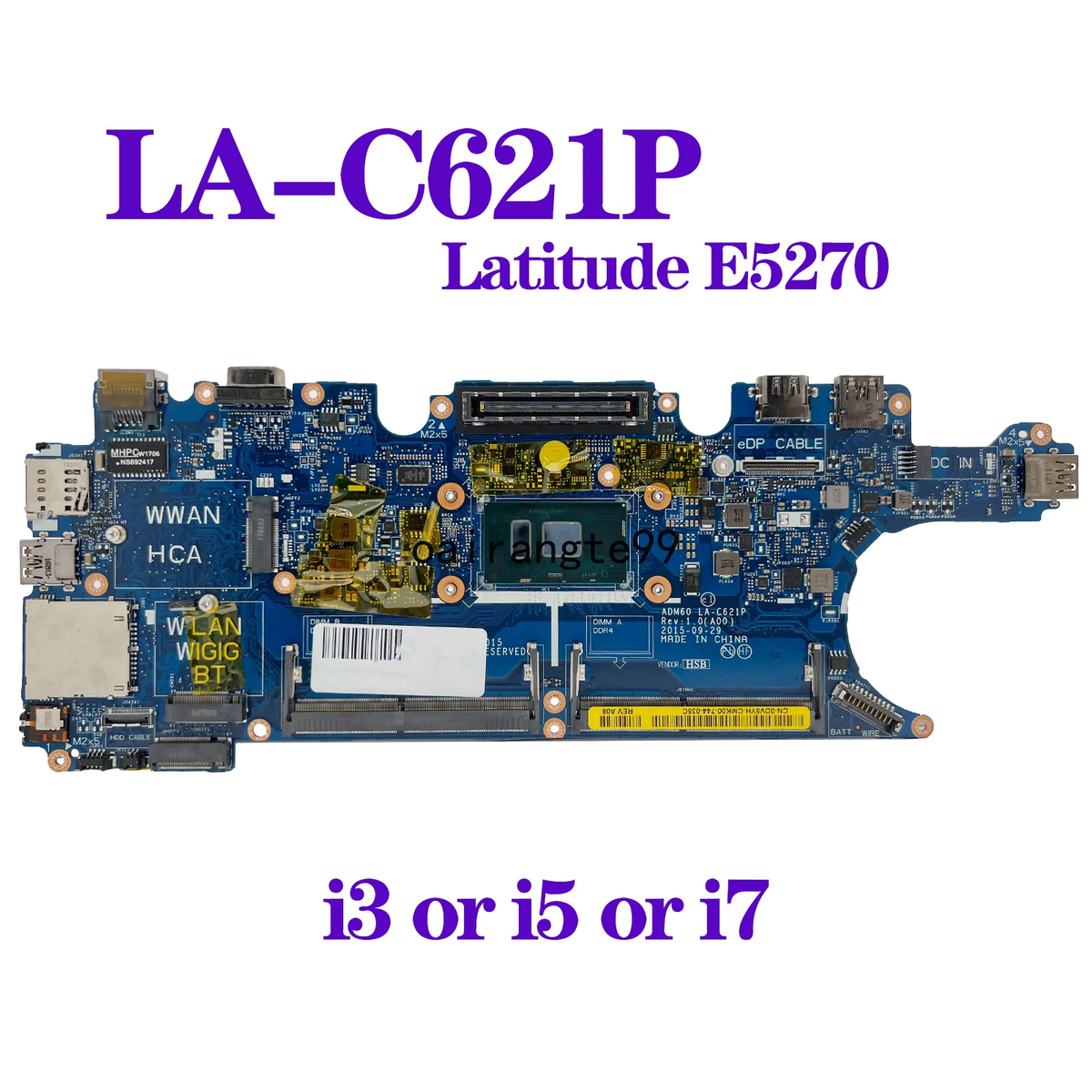 LA-C621P Mainboard For Dell Latitude E5270 Laptop Motherboard i3