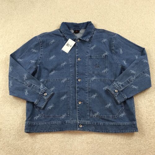 Air Jordan Flight Heritage Blue Denim Trucker Jacket Mens 2XL FN4649-436