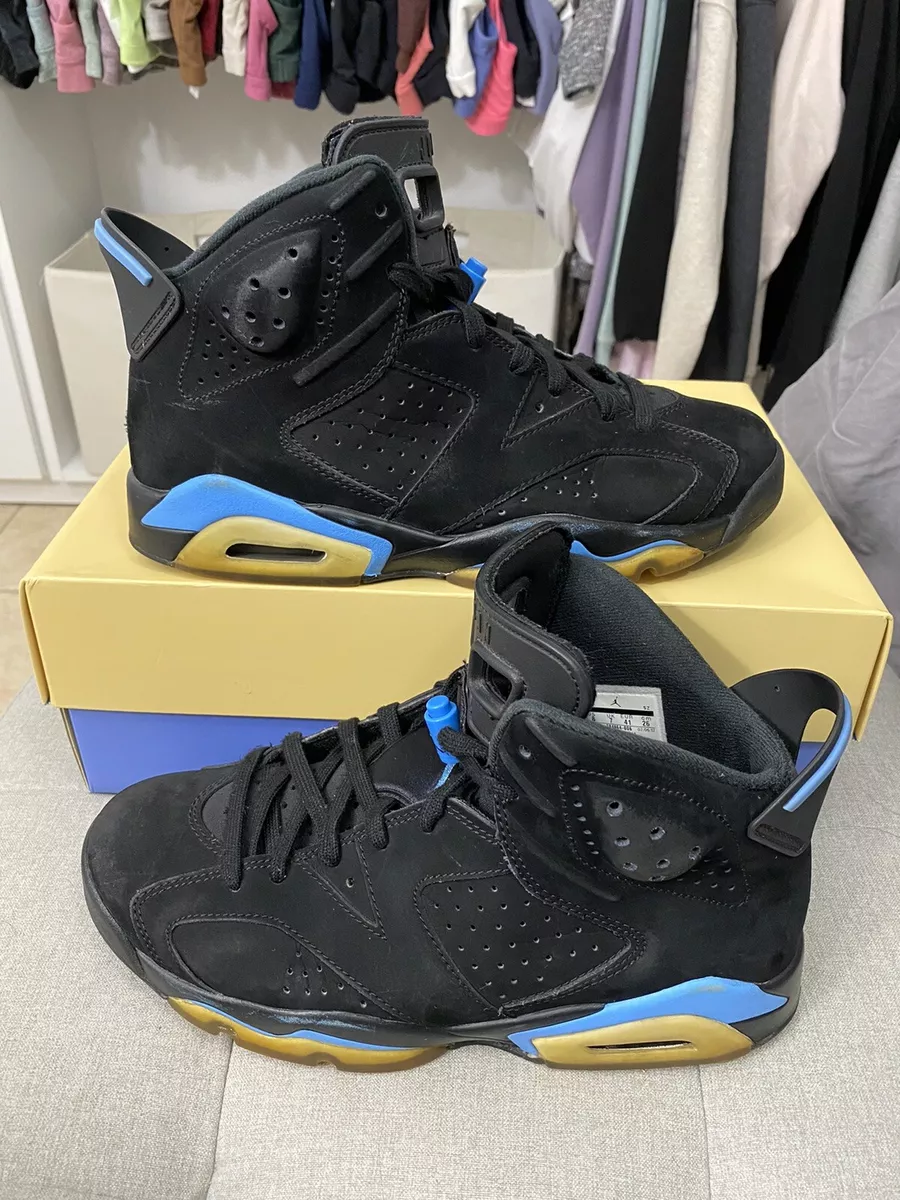 Black and sale blue jordans 6