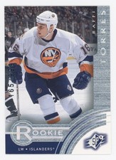 RAFFI TORRES ROOKIE RC 2001-02 SPx 210 s# 165/999  New York Islanders