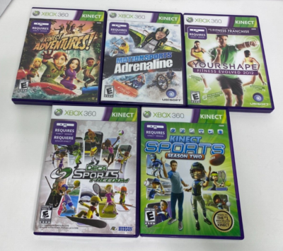 5 Lot Xbox 360 Kinect Games Adventures Motor Sports Adrenaline