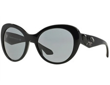 New PRADA SPR26Q 1AB-3C2 56mm Black Jeweled Oversized Sunglasses Italy