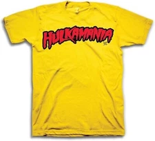 Costume Agent Yellow Hulk Hogan T-Shirt for Men & Women Halloween Cosplay Tee