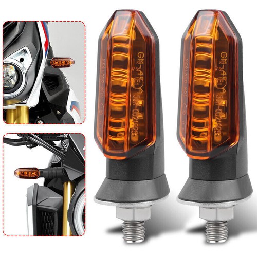 Universal Mini LED Motorcycle Turn Signal Indicator Amber Blinker Yellow Lights