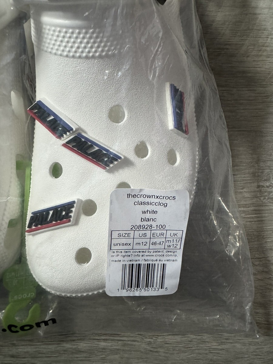 Size 12 -Palace x Crocs | Classic Clog | White | 208928-100 Size 12 -Palace x Crocs | Classic Clog | White | 208928-100